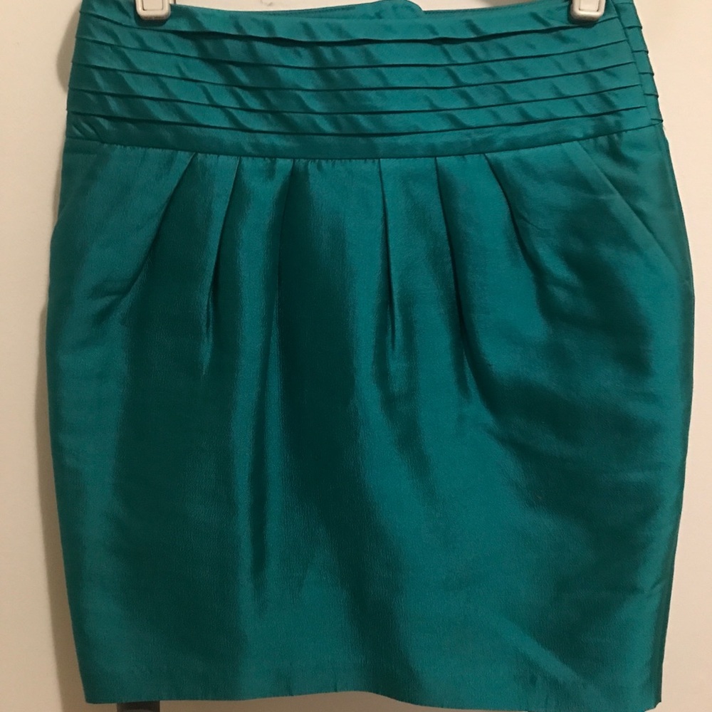 Emerald green silk Reiss skirt